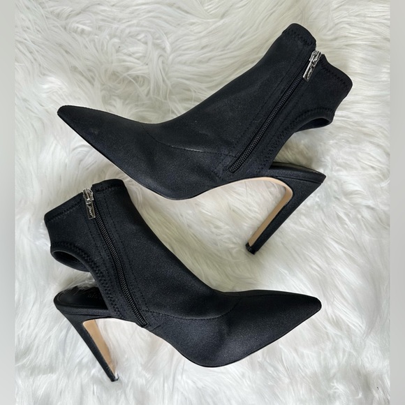 Jewel Badgley Mischka Sondra Open Heel Pointy Toe Booties.  EUC! - Picture 5 of 11